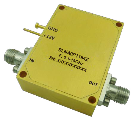 Low Noise Amplifier, 0.1 to 18GHz, 32dB, SMA(f)