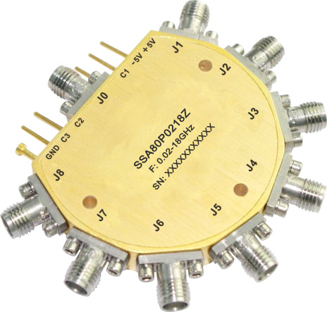 Coaxial Switch, 0.02 to 18GHz, SP8T