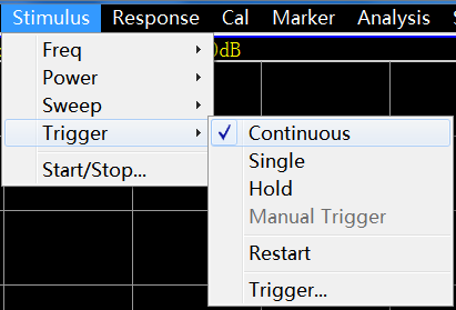 Trigger Mode Setting of S3602 Vector Network Analyzer - SALUKI